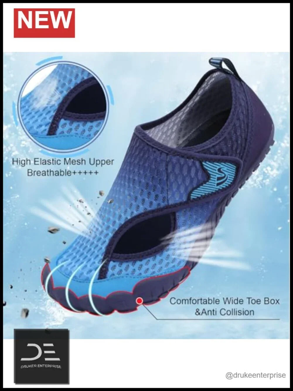 Quick Dry Water Shoes for Beach Pool Hiking with Anti-Slip Sole
